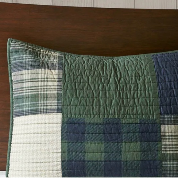 Woolrich Mill Creek Green Oversized Cotton Quilt Set Green Queen - Picture 3 of 10